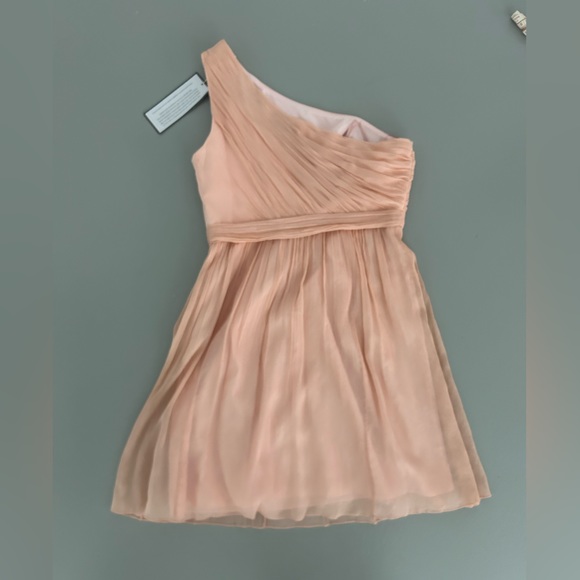 Pink J Crew one-shoulder chiffon dress - wedding collection - Picture 2 of 7